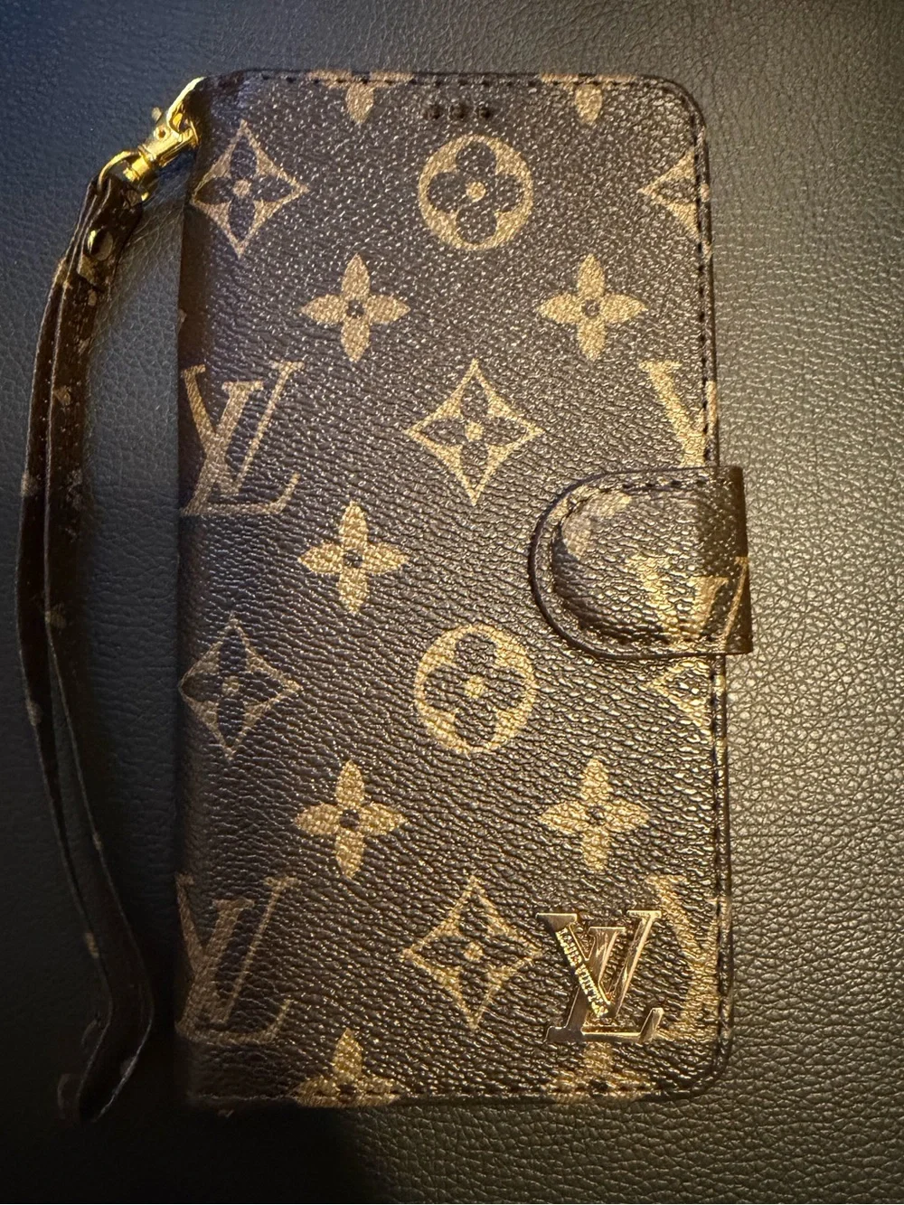 Louis Vuitton Brown Monogram Wristlet Phone Wallet iPhone 17 pro max